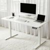 SURFOU Höhenverstellbarer Schreibtisch 120x60 cm, Ergonomischer Steh-Sitz Computertisch, Elektrischer Schreibtisch für Arbeitszimmer, Schlafzimmer, Wohnzimmer, Weiß Bild 2