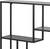 Selsey KRAPINA - Wandregal / Hängeregal mit Metallgestell - Dunkelgraue Holzoptik / Schwarz - asymmetrisch 91x75 cm Bild 5