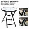 Outsunny Gartentisch Beistelltisch Bistrotisch mit Glasplatte rund klappbar Metall Ø45 schwarz Bild 5