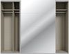 Forte SOPHISTISPACE Kleiderschrank 270, moderner Schwebetürenschrank, 2-türig, Einlegeböden, Kleiderstangen, Spiegel, Holzwerkstoff, Weiß/Weiß Glanz, 269,8 cm breit x 210,5 cm hoch x 62,9 cm tief Bild 5