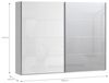 Forte SOPHISTISPACE Kleiderschrank 270, moderner Schwebetürenschrank, 2-türig, Einlegeböden, Kleiderstangen, Spiegel, Holzwerkstoff, Weiß/Weiß Glanz, 269,8 cm breit x 210,5 cm hoch x 62,9 cm tief Bild 3