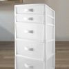 Avilia Multifunktionaler Organizer mit 5 Schubladen, weiß, ideal für Schlafzimmer, Küche, Bad und Büro – Schrank mit transparenten Schubladen 39,5 x 38 x 82 cm Bild 4