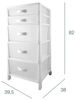 Avilia Multifunktionaler Organizer mit 5 Schubladen, weiß, ideal für Schlafzimmer, Küche, Bad und Büro – Schrank mit transparenten Schubladen 39,5 x 38 x 82 cm Bild 3