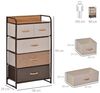 HOMCOM Kommode mit 5 Faltbaren Stoff-Schubladen, Griff (Aufbewahrungsschrank, 1 St, Kleiderschrank), für Wohnzimmer, Schlafzimmer, Braun Bild 3