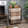 HOMCOM Kommode mit 5 Faltbaren Stoff-Schubladen, Griff (Aufbewahrungsschrank, 1 St, Kleiderschrank), für Wohnzimmer, Schlafzimmer, Braun Bild 2