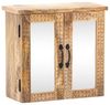 Badset Santa Cruz natur 3-teilig Mangoholz braun, massivum Badezimmerset mit Spiegelschrank Badmöbel-Komplettset Bild 4