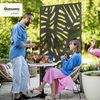 Outsunny Paravent Gartensichtschutz 122x198 cm Balkon Sichtschutz mit Ständer (Raumtrenner, 1 St, Raumteiler), für Terrasse, Garten, Stahl, Schwarz Bild 2