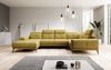 Designer Sofa Nerio mit verstellbarer Kopf- und Rückenlehne Stoff Senf Links Bild 3