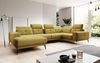 Designer Sofa Nerio mit verstellbarer Kopf- und Rückenlehne Stoff Senf Links Bild 2