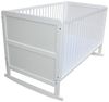 Micoland Kinderbett Kinderbett Juniorbett Beistellbett Wiege 140x70cm 4in1 + Matratze weiß Bild 3