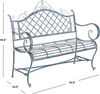 Safavieh Metall Außen-Bank, Moosblau, 50 x 116 x 102 cm Bild 3