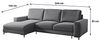 Selsey Mokpeo - Ecksofa mit Schlaffunktion, Bettkasten und schwarzen Füßen, 244 cm breit (Veloursbezug Graphitgrau, Ottomane Links) Bild 3