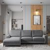 Selsey Mokpeo - Ecksofa mit Schlaffunktion, Bettkasten und schwarzen Füßen, 244 cm breit (Veloursbezug Graphitgrau, Ottomane Links) Bild 2