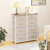 DWVO Kommode mit 8 Schubladen, langlebiger Schrank mit Haken & Seitentaschen, Stoffschubladen mit Griffen, Robustes Metallgestell, Beige Bild 2