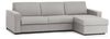 Talamo Italia - Schlafsofa mit Halbinsel Alisea, drehbares Sofa zum Öffnen, umkehrbare Aufbewahrungshalbinsel, schmale Armlehnen, 100 % Made in Italy, 260 x 95 x 90 cm, Grau Bild 3