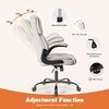 Sweetcrispy Bürostuhl, Ergonomisches Pu-Leder Chefsessel, mit Hochklappbaren Armlehnen, Bürostuhl Leder mit Drehbaren Rädern, Geeignet für Büros, Zuhause und Andere Umgebungen (Weiß) Bild 5