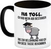 speecheese Tasse Zickige Ziege Abitur Kaffeebecher in schwarz mit Spruch Abi bestanden Bild 2