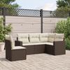 vidaXL 5-tlg. Garten-Sofagarnitur mit Kissen Braun Poly Rattan 3251310 Bild 2