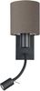 Eglo 900701 Wandleuchte PASTERI Stahl schwarz LED 1X40W;1X3,8W L:15cm H:38cm mit Wippschalter Bild 2