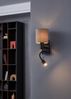 Eglo 900701 Wandleuchte PASTERI Stahl schwarz LED 1X40W;1X3,8W L:15cm H:38cm mit Wippschalter Bild 3