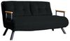 Dmora Schlafsofa 2-Sitzer Merak 133x78 cm Schwarz, Stauraum Bild 3