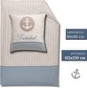 MTOnlinehandel Bettwäsche Küstenkind Anker, 100% Baumwolle, ideal als Partnerbettwäsche, Renforcé, 2 teilig, maritime Anker Bettwäsche gestreift Bild 2