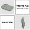 Hauck Topper und Handtuch für Wickelauflage, Atmungsaktives Musselin und Frottee Stoff, Waschbar bei 60° C, für Junge und Mädchen, geeignet für hauck Change N Clean Baby Wickelunterlauge (Sage) Bild 3