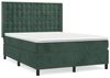 vidaXL Boxspringbett mit Matratze Dunkelgrün 140x190 cm Samt 3132918 Bild 3