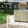 Outsunny Sitzgruppe mit 2er Sofa, Sessel, Glastisch, Kissen, (Lounge-Set für 4 Personen, 4-tlg, Gartenmöbel Set aus Polyrattan), für Garten Balkon Braun+Grau Bild 4
