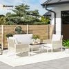 Outsunny Sitzgruppe mit 2er Sofa, Sessel, Glastisch, Kissen, (Lounge-Set für 4 Personen, 4-tlg, Gartenmöbel Set aus Polyrattan), für Garten Balkon Braun+Grau Bild 2