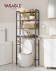 VASAGLE Toilettenregal, Badezimmerregal mit verstellbaren Ablagen und Gitterkorb, WC-Regal mit Föhnhalter, 3 Haken, platzsparend, 24 x 60 x 173 cm Bild 2