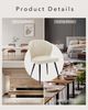 GarveeHome Esszimmerstühle aus Kunstleder – modernes Design ohne Armlehnen, Gebogene Rückenlehne gepolstert & robuste Stahlbeine für Küche/kleine Räume, Beige Bild 4