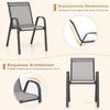 FANTASK Gartenstühle stapelbar, Terrassenstühle, Balkonstühle aus Textilene & Metallgestell, 4er Set Stapelstühle mit Armlehnen, bis 150 kg belastbar, 56 x 70 x 84 cm (Grau) Bild 3