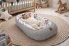 Babynestchen Neugeborene – Nestchen Baby aus Waffel Baumwolle & Baumwollstoff – Babynest für Babybett & Kinderbett – Baby Kokon Tragbar – OEKO-TEX – Zubehör für Babybett - Schule der Magie und Grau Bild 2