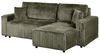 Eckschlafsofa 3-Sitzer ABACKA Cord Grün mit Stauraum linksseitig Bild 5