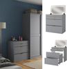 Schminkkommode Wanja Grau 80 cm mit Bank und LED Spiegel Vicco Bild 2