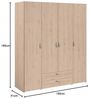 Daily 11 Kleiderschrank 4-türig Holzoptik 160x185x51cm Bild 3