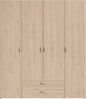 Daily 11 Kleiderschrank 4-türig Holzoptik 160x185x51cm Bild 5