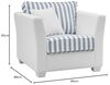 Sessel Hooge in creme und blau 95 cm Bild 3