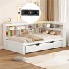 Odikalo Schlafsofa Einzelbett AusziehbaresBett Multifunktionsbett Ablagefächern 90*200cm Bild 3