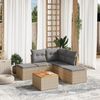 vidaXL 6-tlg. Garten-Sofagarnitur mit Kissen Beige Poly Rattan 3223672 Bild 2