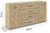 rauch Aditio Box, Kommode, 2-türig, 4 Schubladen, mit Softclose-Funktion, Farbe Eiche Artisan, BxHxT 160x81x43cm Bild 3