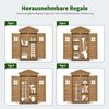 M MCombo Gartenschrank Gartenhaus Holz Wetterfest, Geräteschrank Gerätehaus Outdoor, für Außenbereich Garten Terrasse,1152 (Natur) Bild 4