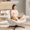 HOMCOM Relaxsessel mit Breiter Sitzfläche, Integrierter Armlehne, dicker Polsterung (Gepolstert Sessel, 1-St, 360° Drehbar Loungesessel), aus Chenille, mit gekreuzten Stahlbeinen, für Wohnzimmer, Cremeweiß Bild 4