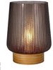 Pauleen LED Tischleuchte Fancy Glamour mobile Taupe Glas/Holz, Leuchtmittel wechselbar, Warmweiß, E27, Timer Batterie Bild 5