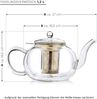 Creano Teekanne Creano doppelwandige Glas-Teekanne 1,2l mit Edelstahlfilter - tropffre, (1er-Set, 2-St), tropffrei Bild 2