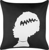 Kissen 2er Set Abstraktes Muster MANDEVILLA Samtstoff 45 x 45 cm Schwarz Bild 4