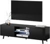 Selsey Lefyr – TV-Lowboard mit LED-Beleuchtung 140 cm (Schwarz Matt/Schwarz Hochglanz) Bild 4