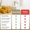 Blumtal Premium Frottier Handtücher Set mit Aufhängschlaufen - Baumwolle Oeko-TEX Zertifiziert, weich, saugstark - 2X Badetuch (70x140 cm), 2X Handtuch (50x100 cm), Spicy Mustard (Gelb) Bild 3
