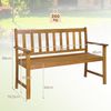 FANTASK Gartenbank Holz, Holzbank wetterfest, 2-Sitzer Sitzbank aus Akazienholz, Balkonbank bis 360 kg belastbar, Terrassenbank, Natur, 122 x 56,5 x 86 cm Bild 3